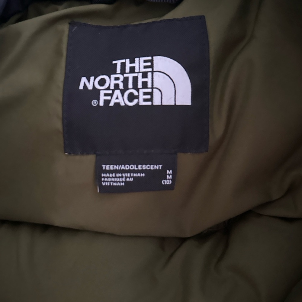 The North Face Teens 1996 Retro Nuptse Jacket Black Forest Green Teen 10 Kids - Picture 14 of 16